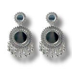 Jhumka Earrings with Mirror Centerpiece