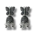 Butterfly silver Jhumka Earrings